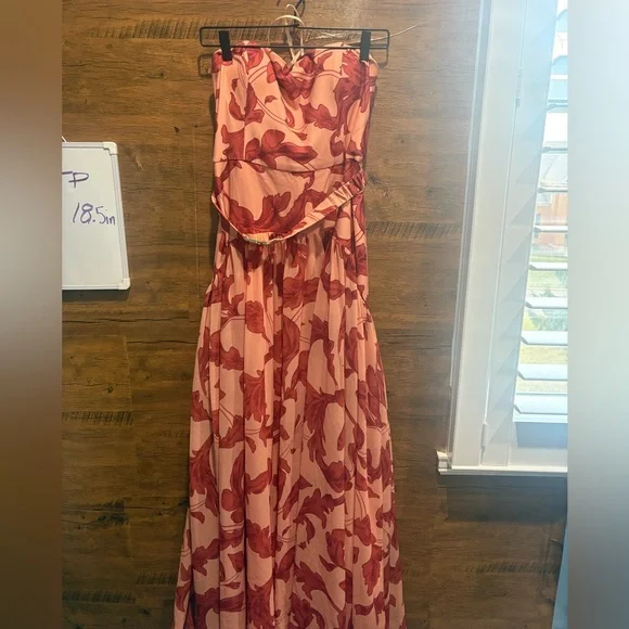 Hutch Carmel Strapless Belted Drop-WaistMaxi Dress